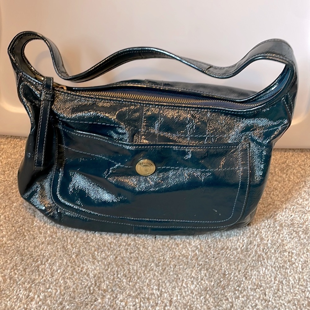 COACH patent leather shoulder bag